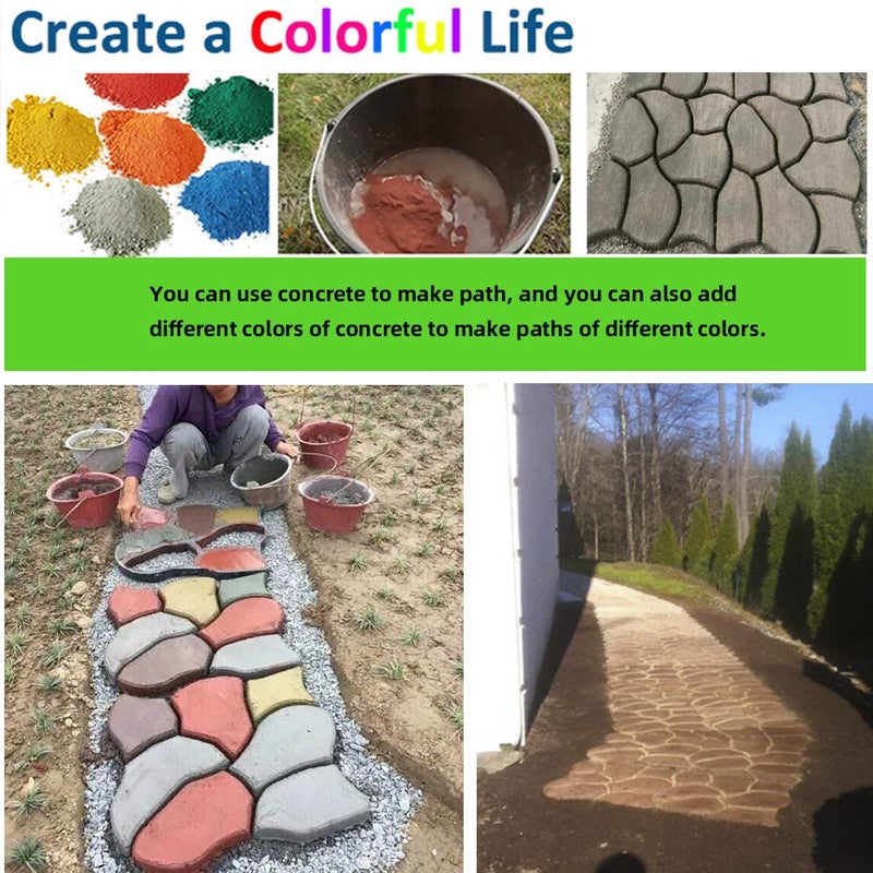 CJGQ Walk Maker Reusable Concrete Path Maker Molds Stepping Stone Paver Lawn Patio Yard Garden DIY Walkway Pavement Paving Moulds (Oversized) - Image 2